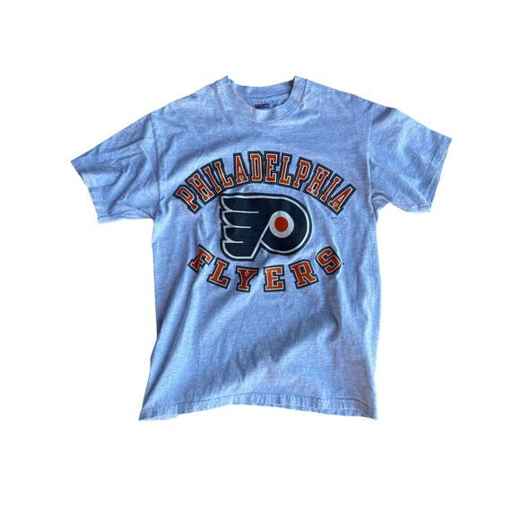 Vintage NHL Philadelphia Flyers USA Made Hanes Heavyweight Heather Gray M - Picture 1 of 7